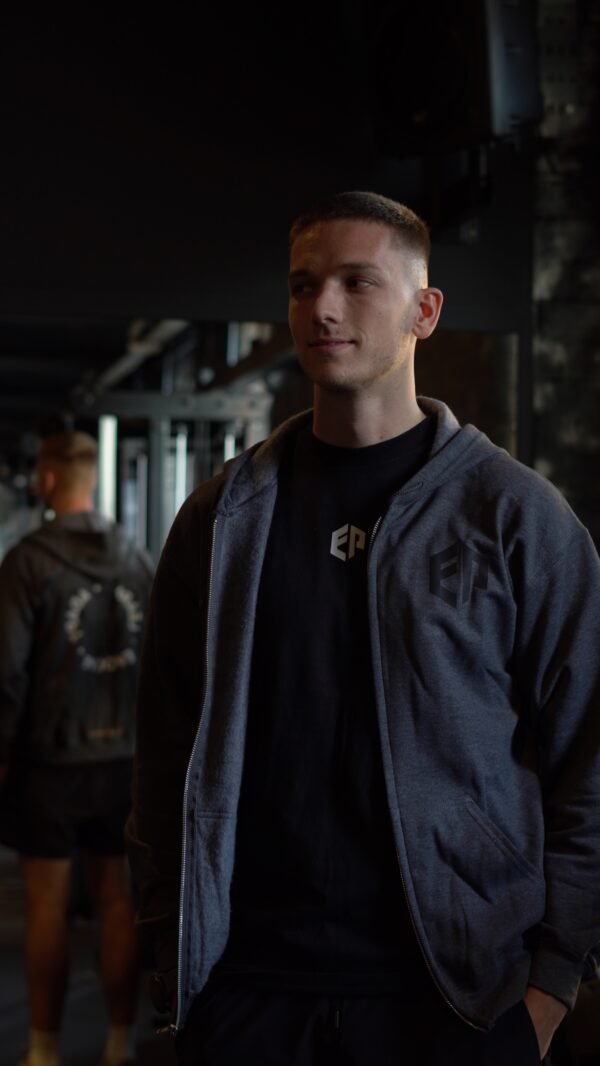 Grey Zipped Hoodie - Image 2